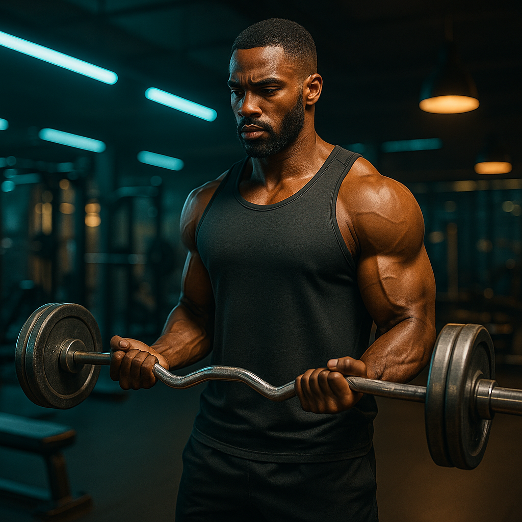 EZ-bar curl mid-range