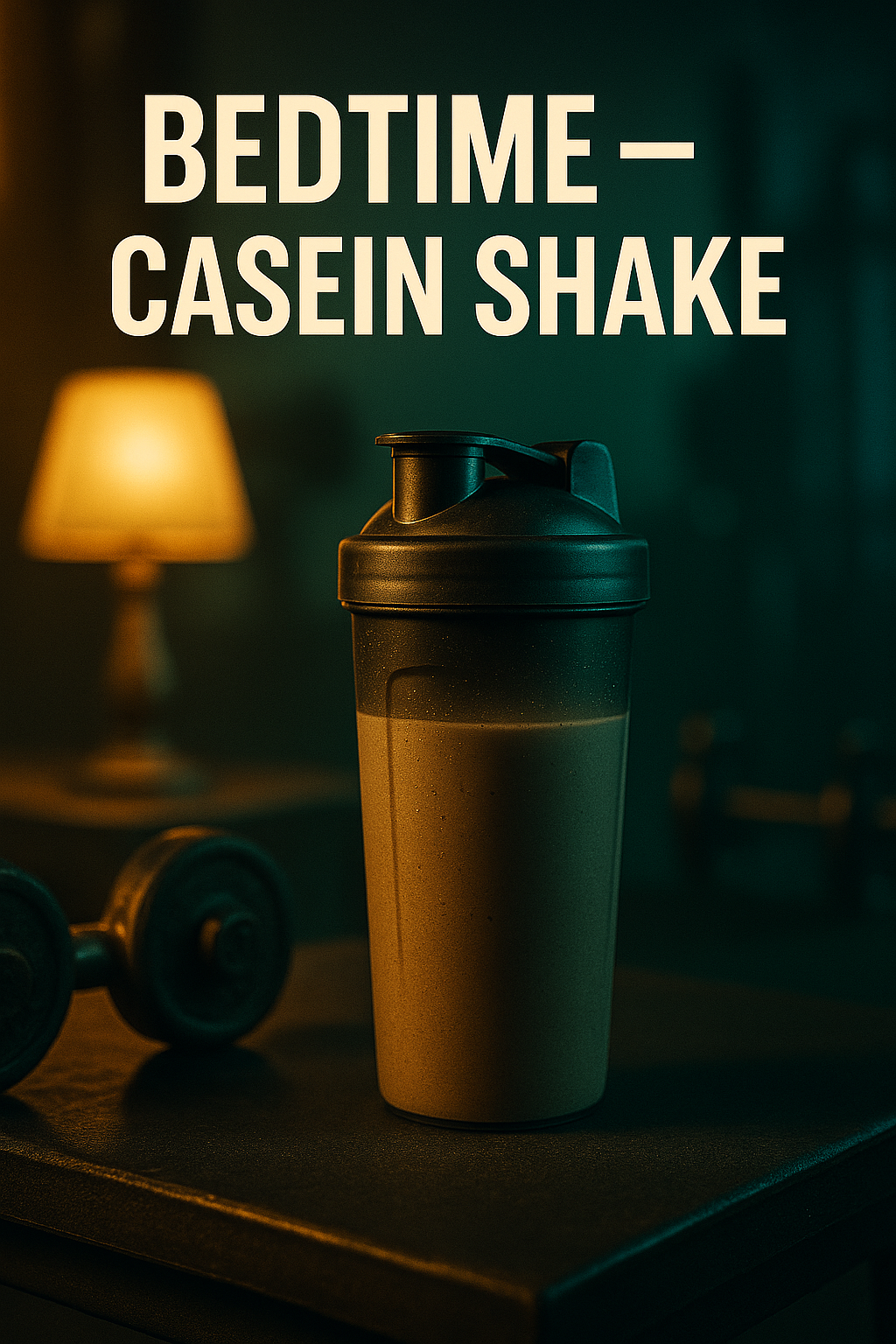 Bedtime: casein shake by lamp