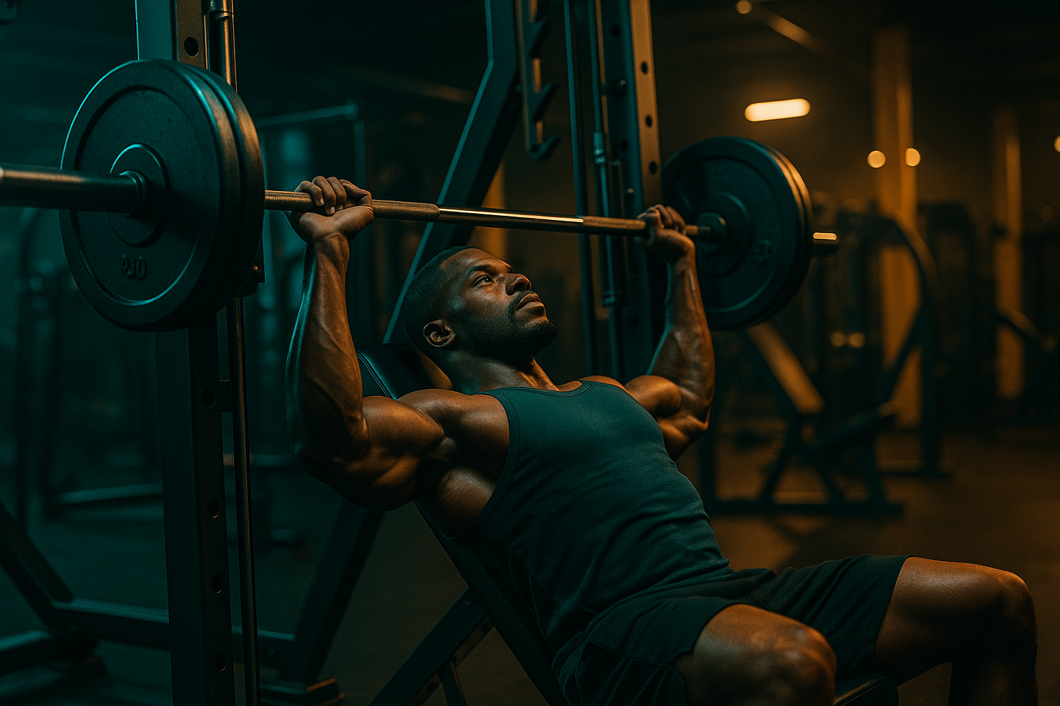 Smith incline press with controlled form