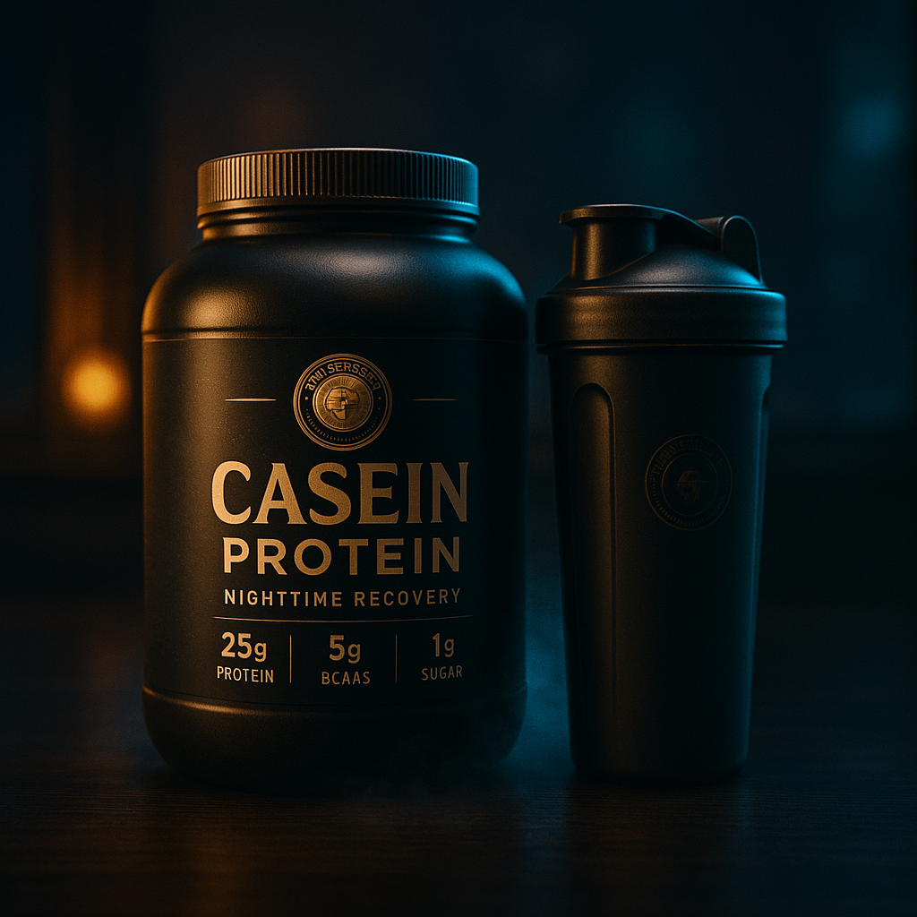 Casein protein tub at night