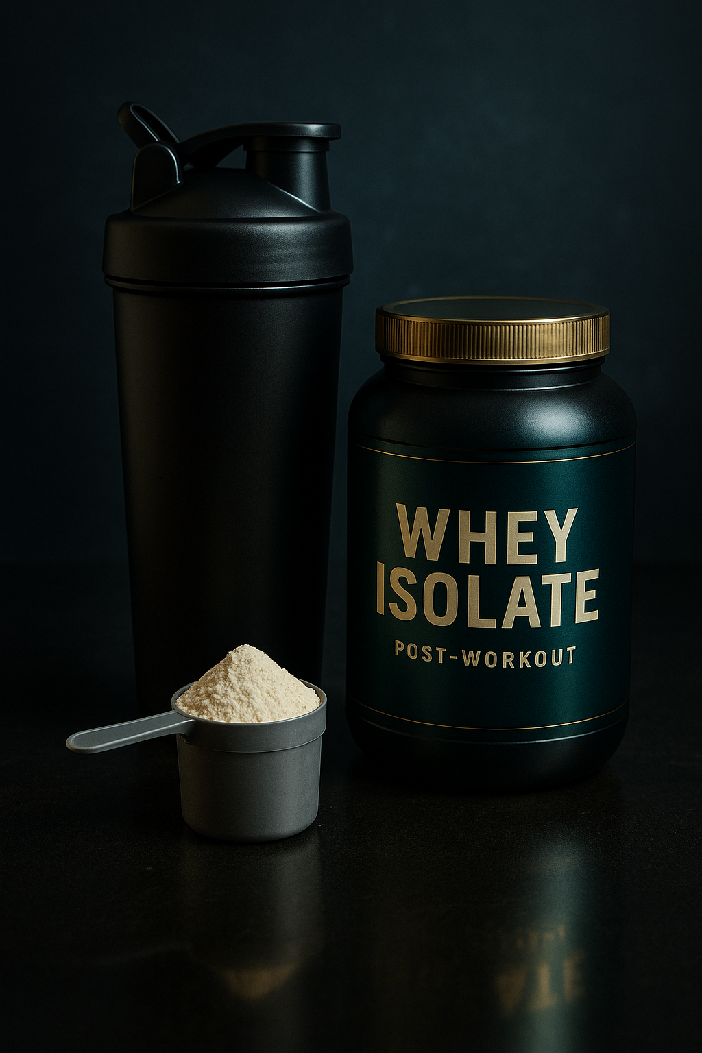 Whey isolate shaker and scoop